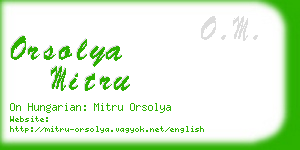 orsolya mitru business card